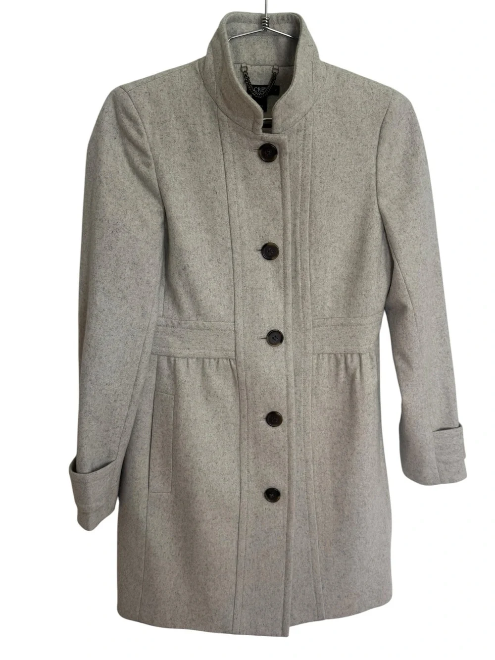 J.Crew Factory Skirted Dress Coat Heather Cloud 2 - Picture 2 of 6